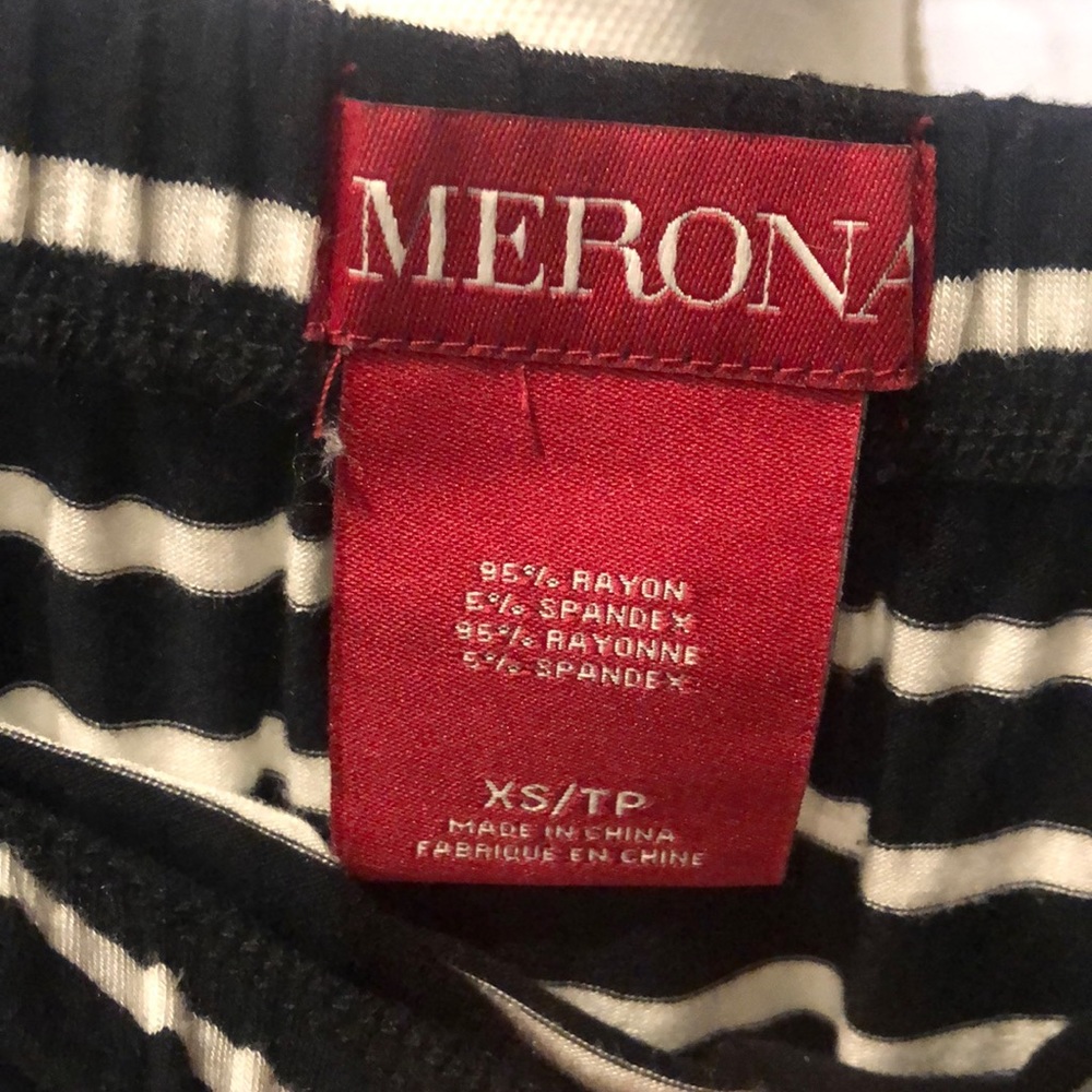 black white striped stretch skirt XS - Picture 3 of 3